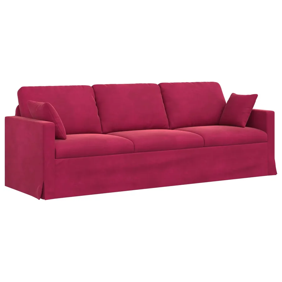 Canapé Bordeaux 228 x 78 x 80 cm Velours - 2