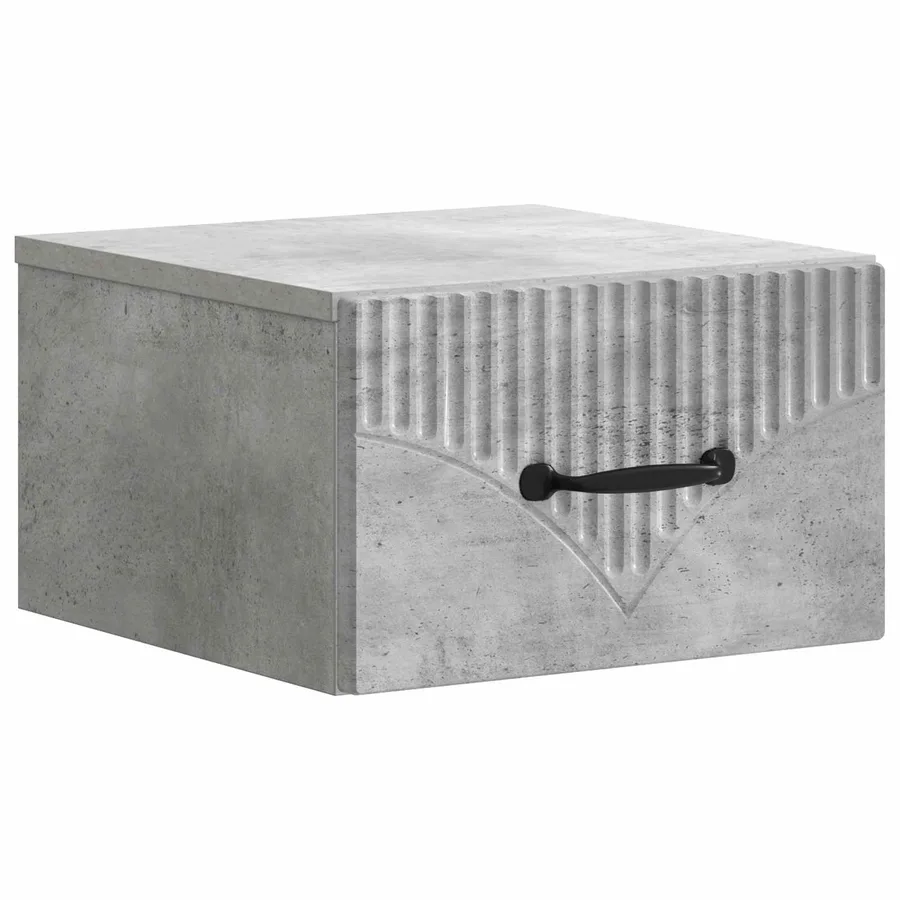 Cabinet de chevet mural Gris béton 34,5 x 33 x 20 cm - 2
