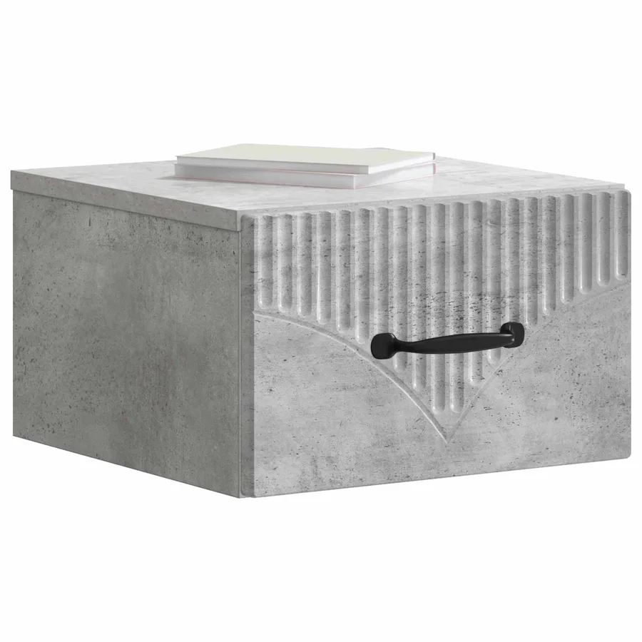 Cabinet de chevet mural Gris béton 34,5 x 33 x 20 cm - 3