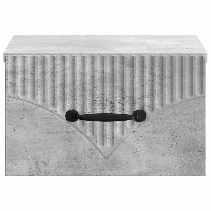 Cabinet de chevet mural Gris béton 34,5 x 33 x 20 cm - 5