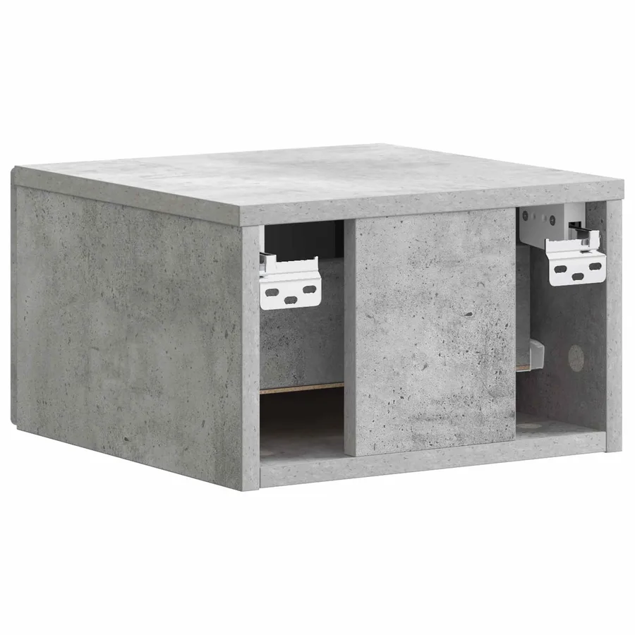 Cabinet de chevet mural Gris béton 34,5 x 33 x 20 cm - 7