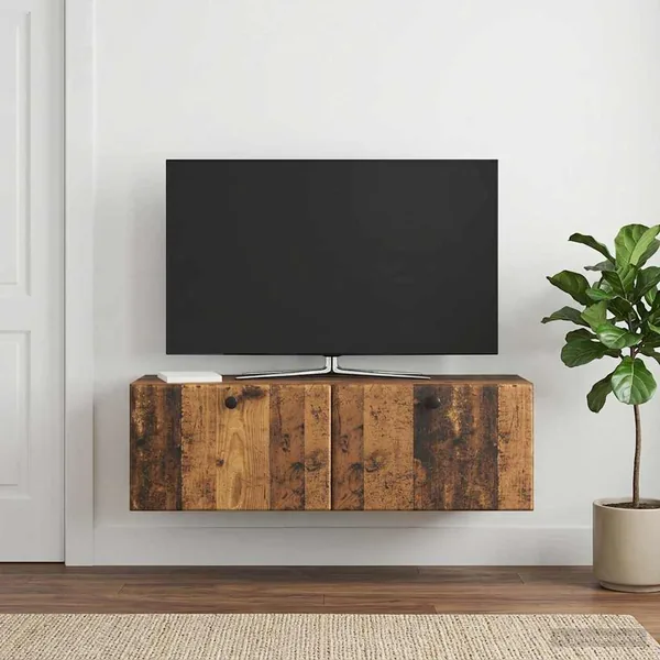 Meuble TV mural 98 x 31 x 30 cm Bois ancien Bois d'ingénierie