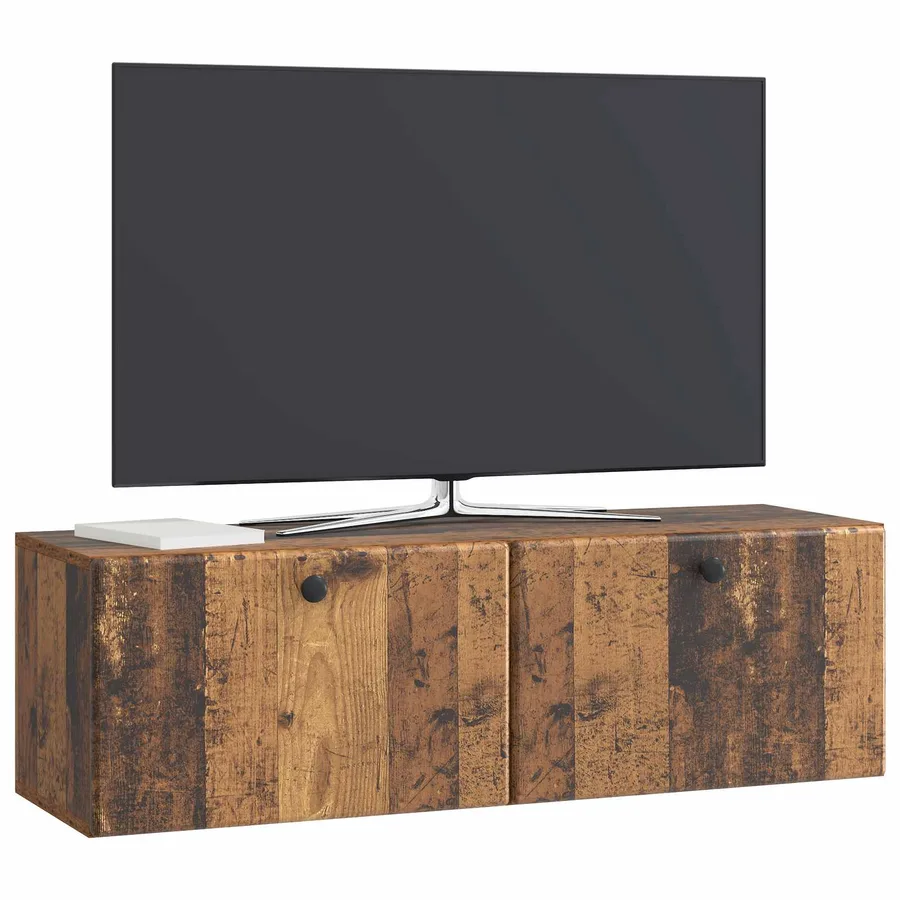 Meuble TV mural 98 x 31 x 30 cm Bois ancien Bois d'ingénierie - 3