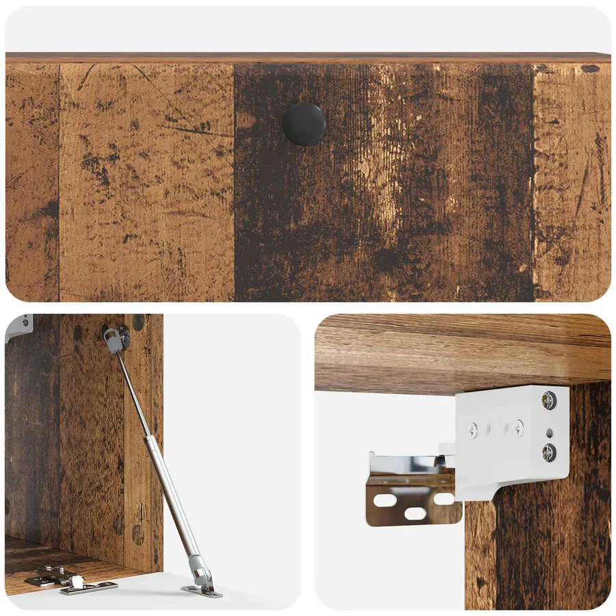 Meuble TV mural 98 x 31 x 30 cm Bois ancien Bois d'ingénierie - 9