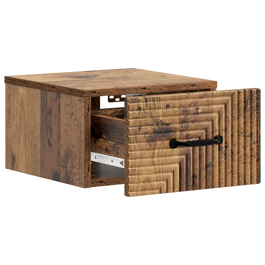 Cabinet de chevet mural Bois ancien 34,5 x 33 x 20 cm - 4
