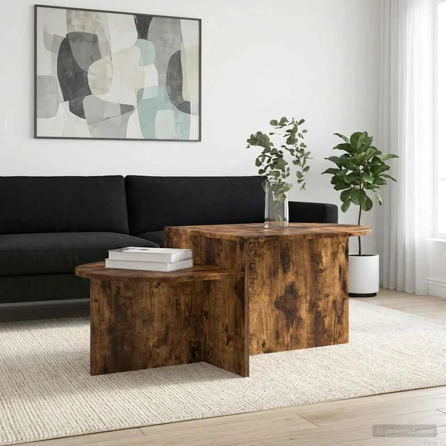 Table basse Chêne fumé 100 x 50 x 40 cm Bois d'ingénierie - 4