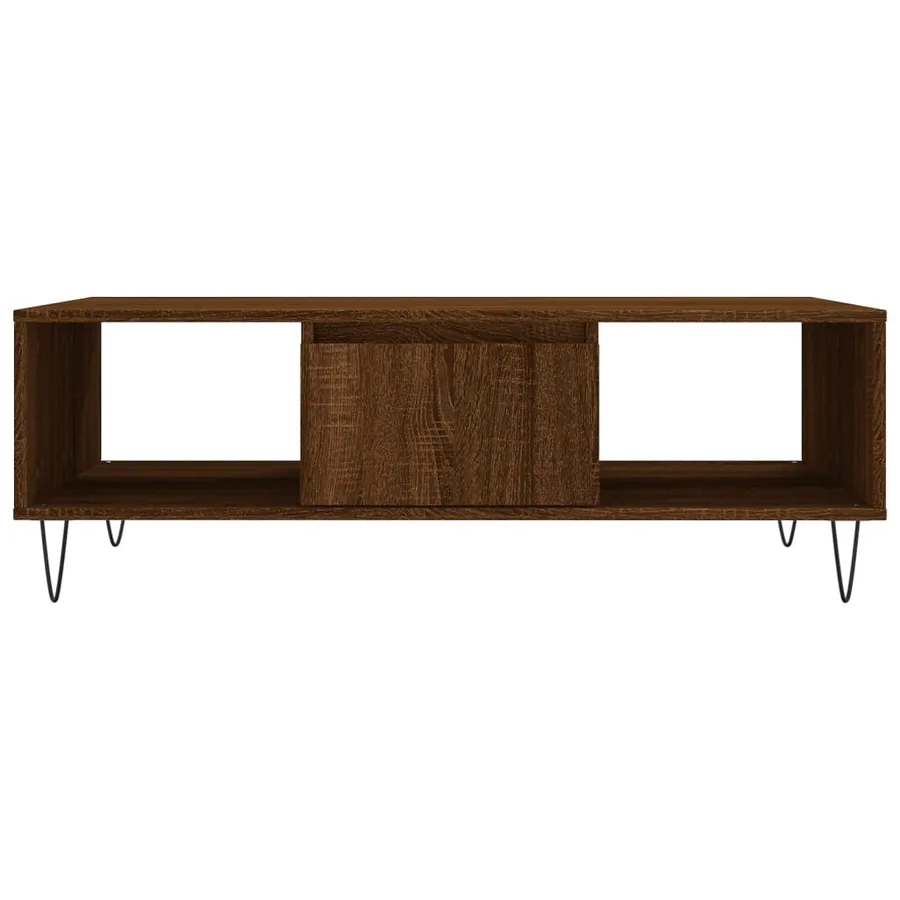 Table basse chêne marron 104x60x35 cm bois d'ingénierie - 5