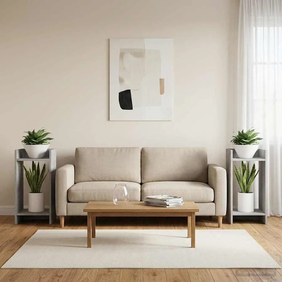 Support de Plante 2 pc Gris Béton 30 x 30 x 60 cm