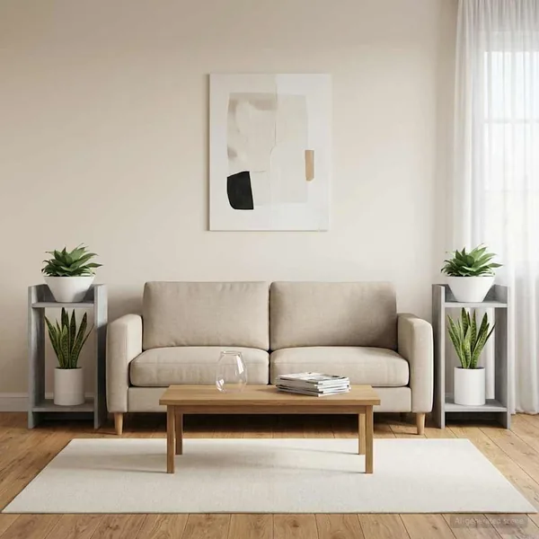 Support de Plante 2 pc Gris Béton 30 x 30 x 60 cm