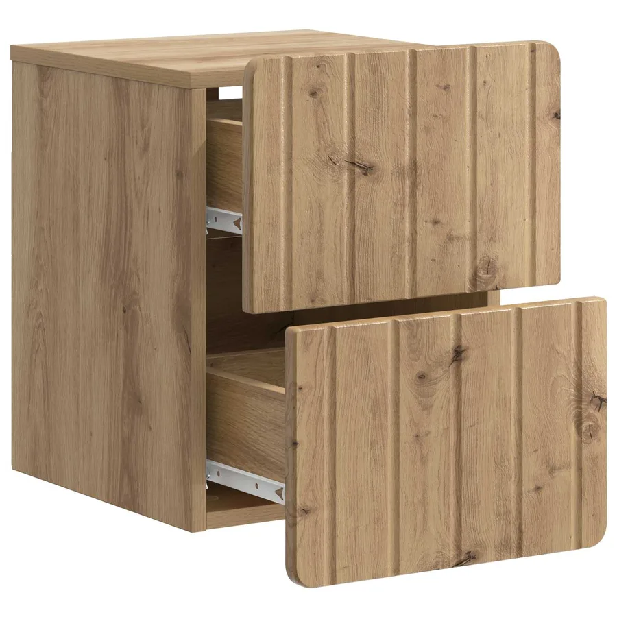 Cabinet de chevet mural 2 pc Chêne artisanal 33 x 34,5 x 43 cm - 6