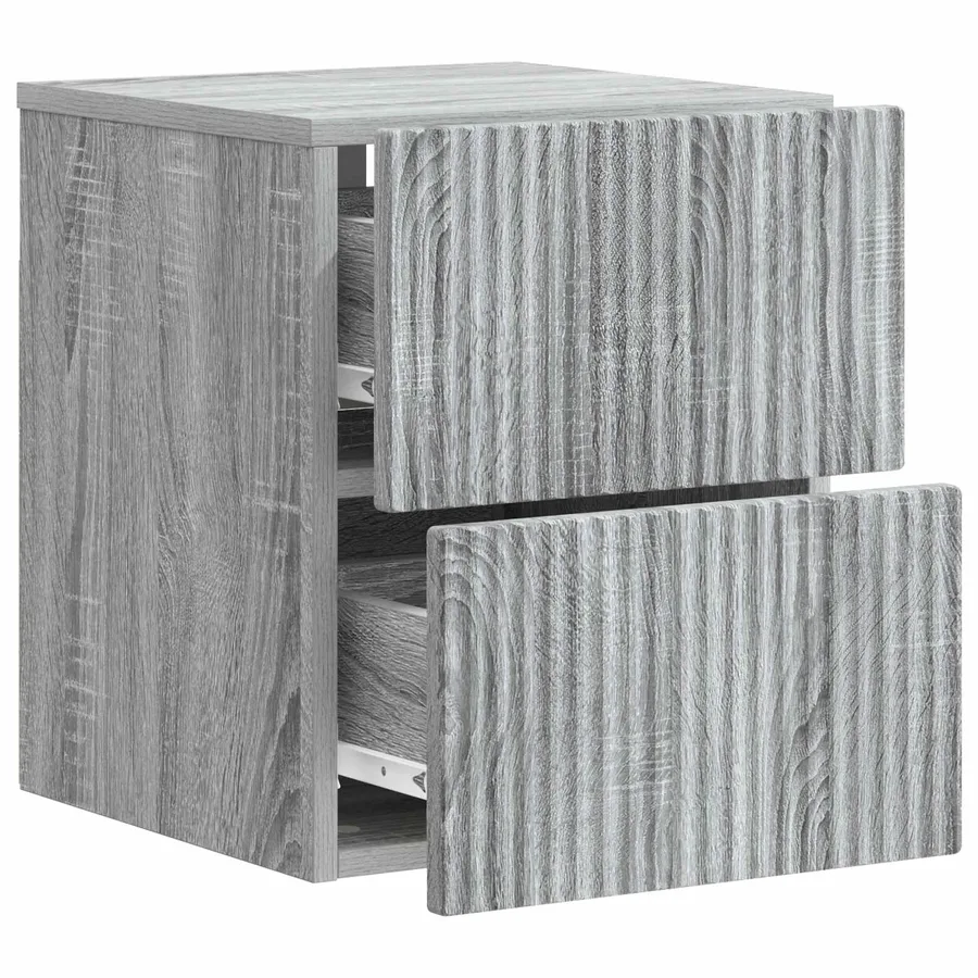 Cabinet de chevet mural 2 pcs Sonoma gris 33 x 34,5 x 40 cm - 6