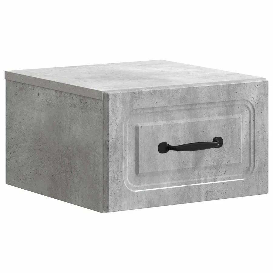 Cabinet de chevet mural Gris béton 34,5 x 33 x 20 cm - 2
