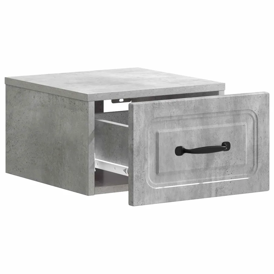 Cabinet de chevet mural Gris béton 34,5 x 33 x 20 cm - 4