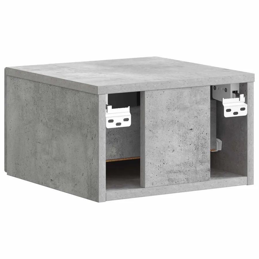 Cabinet de chevet mural Gris béton 34,5 x 33 x 20 cm - 7