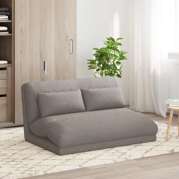 Fauteuil de sol ajustable Taupe Tissu