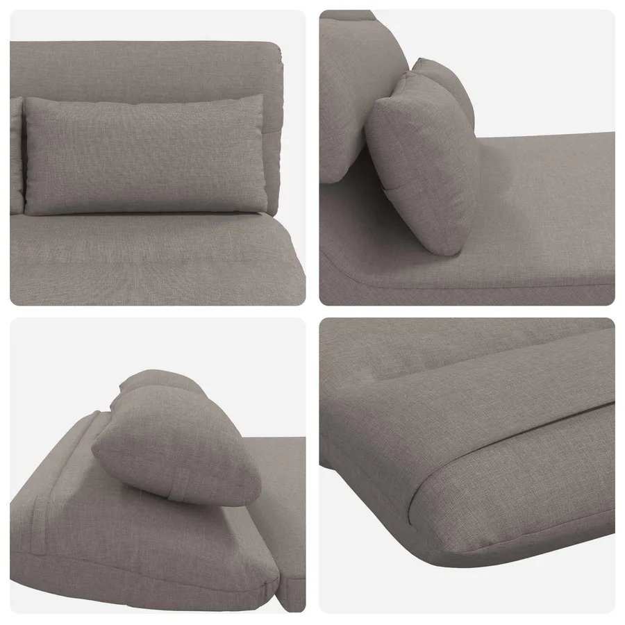 Fauteuil de sol ajustable Taupe Tissu - 7