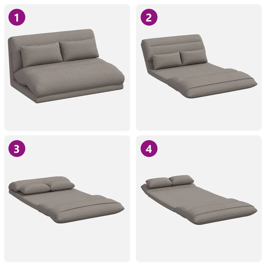 Fauteuil de sol ajustable Taupe Tissu - 9