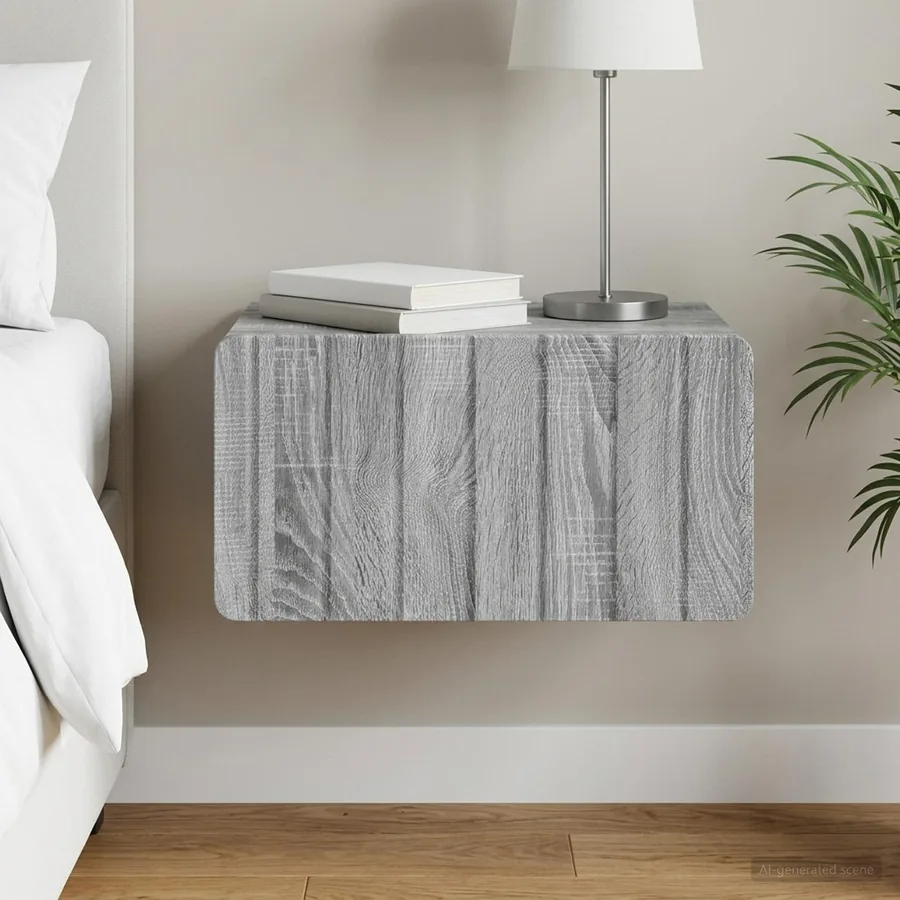 Cabinet de chevet mural Sonoma gris 49 x 34,5 x 24 cm