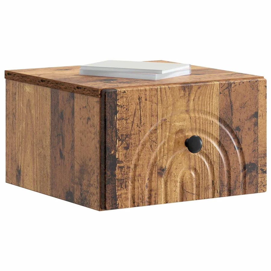 Cabinet de chevet mural Bois ancien 33 x 34,5 x 20 cm - 3