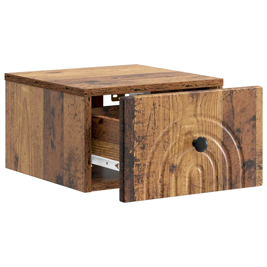 Cabinet de chevet mural Bois ancien 33 x 34,5 x 20 cm - 4