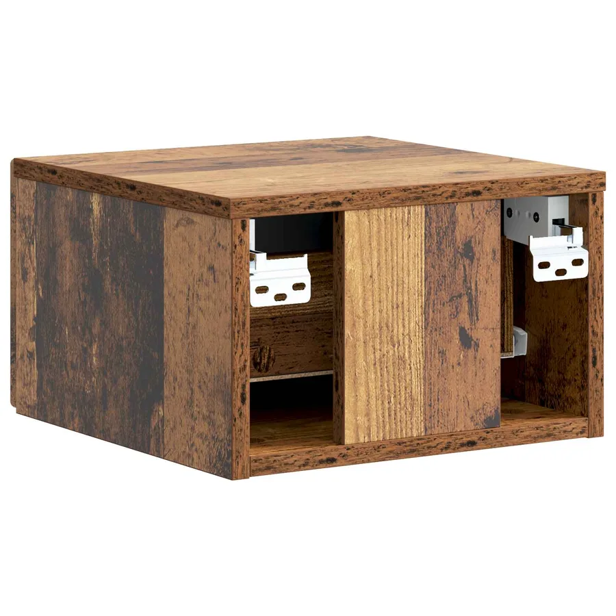 Cabinet de chevet mural Bois ancien 33 x 34,5 x 20 cm - 7