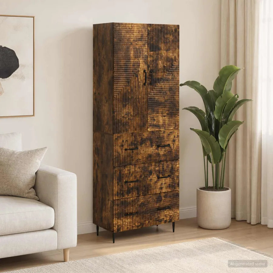 Ensemble de Meubles 2 pcs Chêne fumé 66 x 34,5 x 90 cm