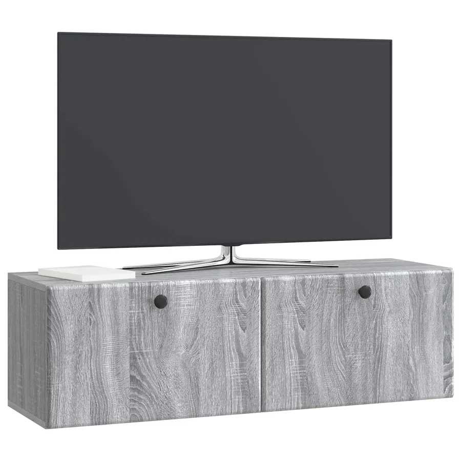 Meuble TV mural 98 x 31 x 30 cm Sonoma gris Bois d'ingénierie - 3
