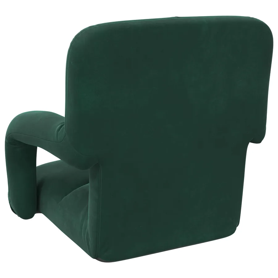 Fauteuil de sol ajustable Vert foncé Velours - 6