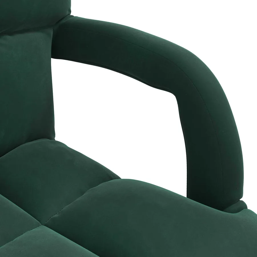 Fauteuil de sol ajustable Vert foncé Velours - 7
