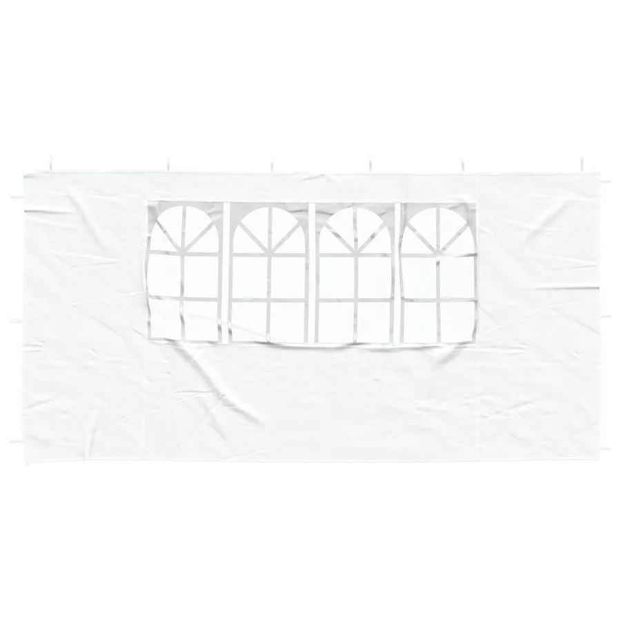 Mur de tente de fête 2 pcs 400 x 195 cm Blanc PE et acier - 3