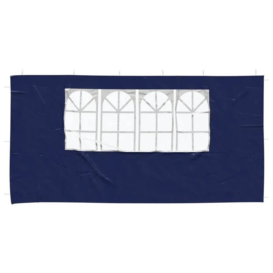 Mur de tente de fête 2 pcs 400 x 195 cm Bleu PE et acier - 3