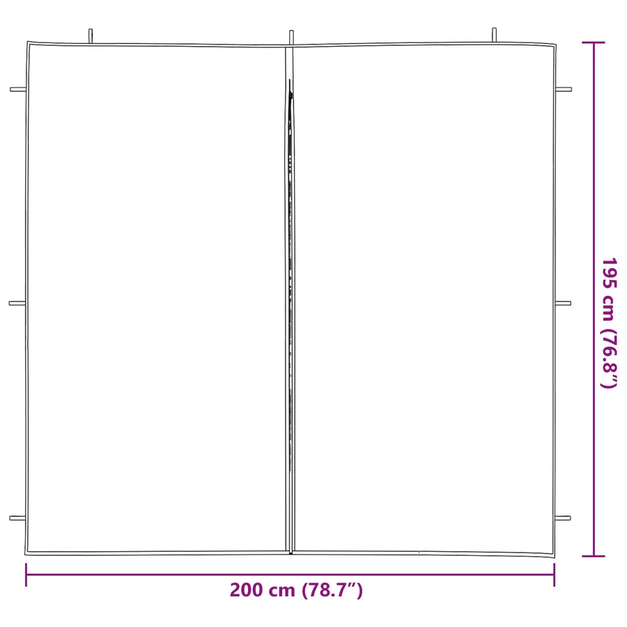 Mur de tente de fête 2 pcs Vert 200 x 195 cm PE et acier - 6