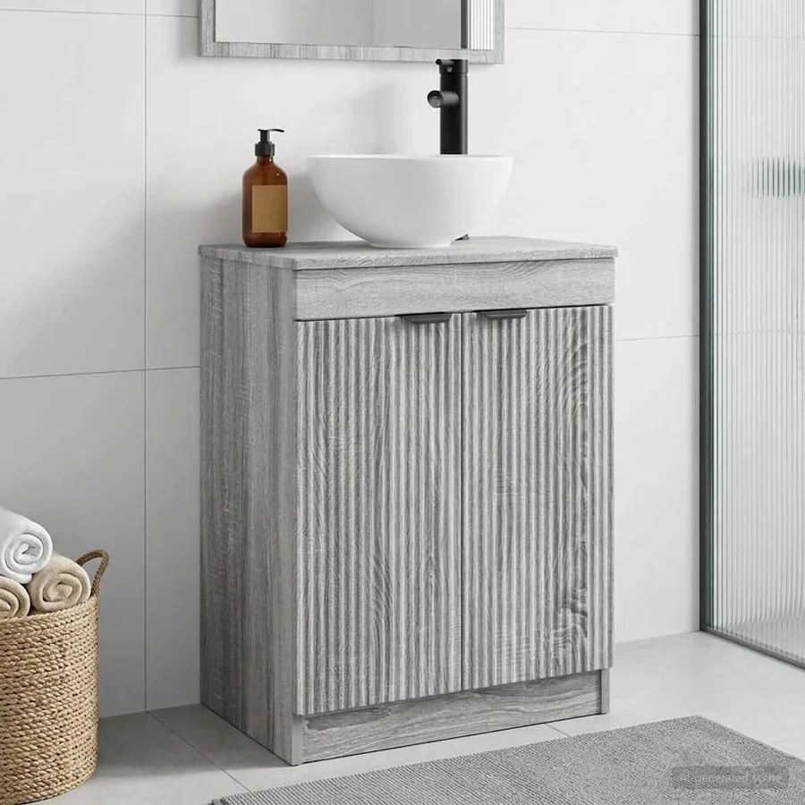Meuble de salle de bain avec évier Sonoma gris 54 x 35 x 83 cm