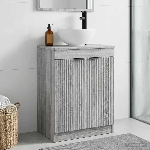 Meuble de salle de bain avec évier Sonoma gris 54 x 35 x 83 cm