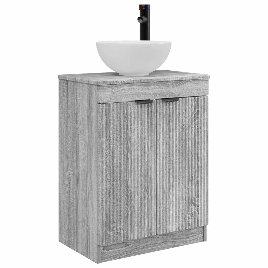 Meuble de salle de bain avec évier Sonoma gris 54 x 35 x 83 cm - 2