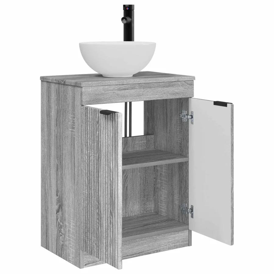 Meuble de salle de bain avec évier Sonoma gris 54 x 35 x 83 cm - 4