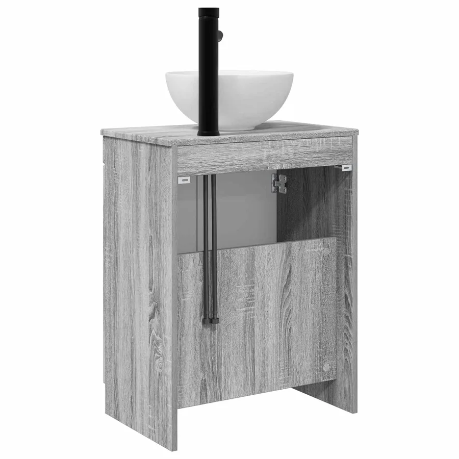Meuble de salle de bain avec évier Sonoma gris 54 x 35 x 83 cm - 6