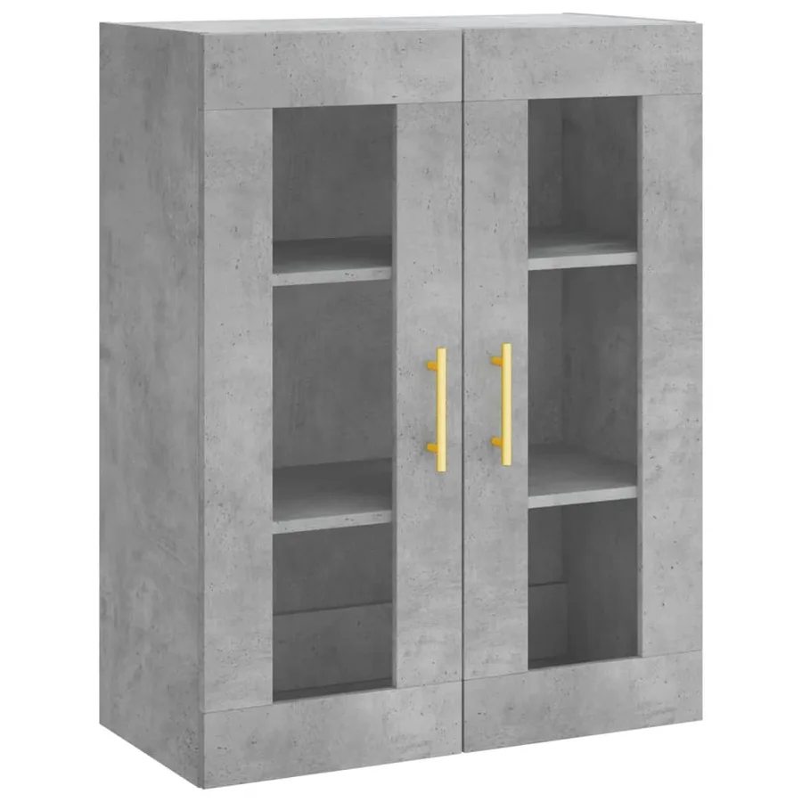 Buffet haut Gris béton 69,5x34x180 cm Bois d'ingénierie - 5