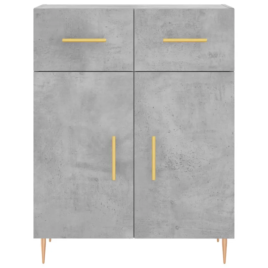 Buffet haut Gris béton 69,5x34x180 cm Bois d'ingénierie - 8