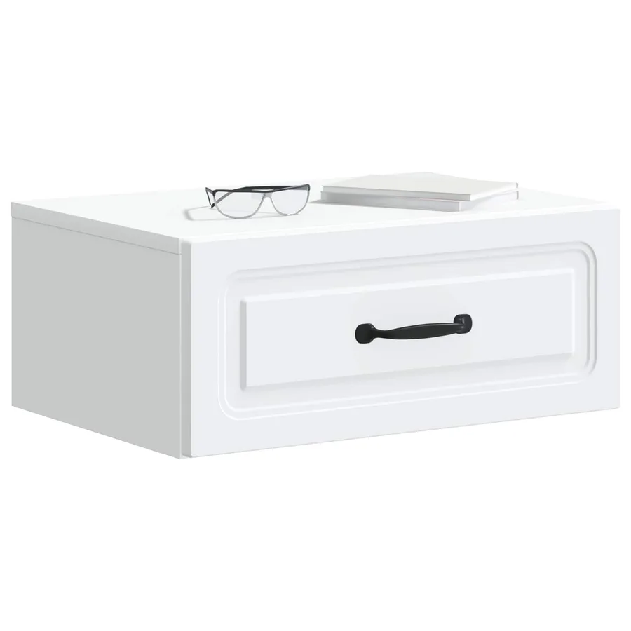 Cabinet de chevet mural avec tiroir Blanc 49 x 34,5 x 20 cm - 3