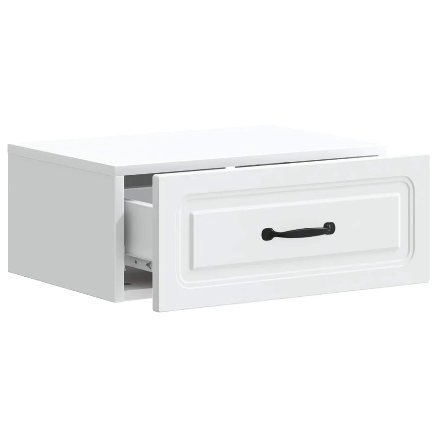 Cabinet de chevet mural avec tiroir Blanc 49 x 34,5 x 20 cm - 4