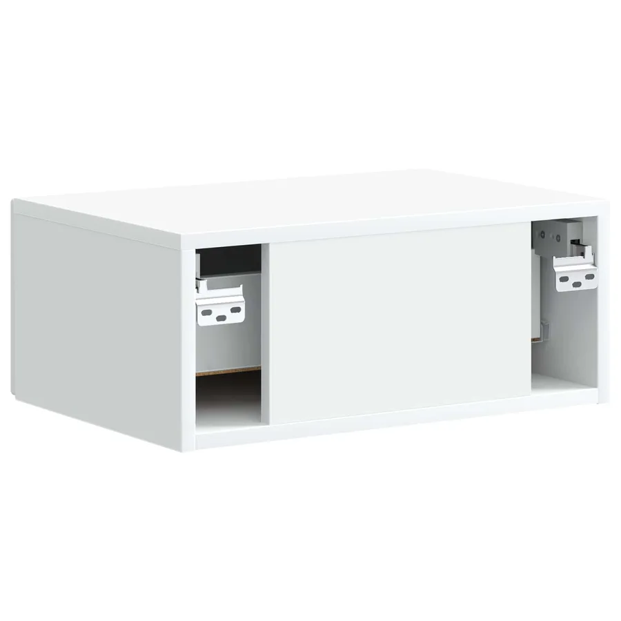 Cabinet de chevet mural avec tiroir Blanc 49 x 34,5 x 20 cm - 7