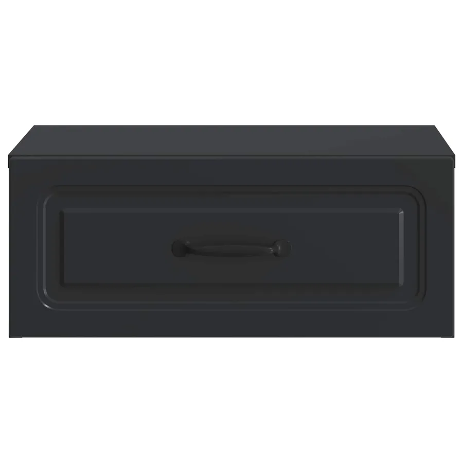 Cabinet de chevet mural avec tiroir Noir 49 x 34,5 x 20 cm - 5