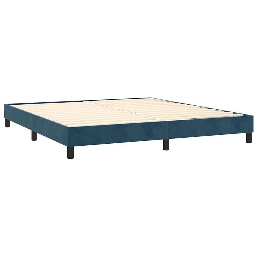 Sommier à lattes de lit avec matelas LED Bleu foncé 180x200 cm - 5