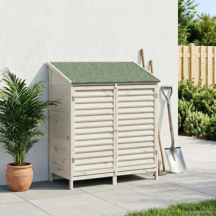 Abri de jardin Blanc 106 x 56 x 113,5 cm Bois de Sapin Massif