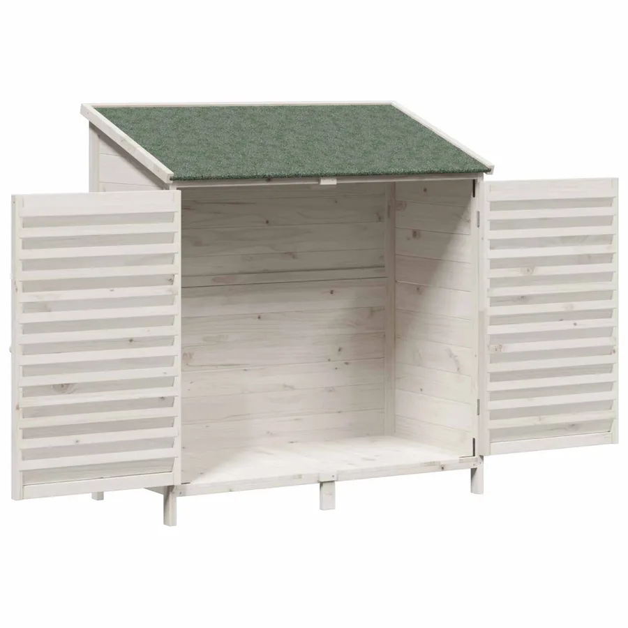 Abri de jardin Blanc 106 x 56 x 113,5 cm Bois de Sapin Massif - 4