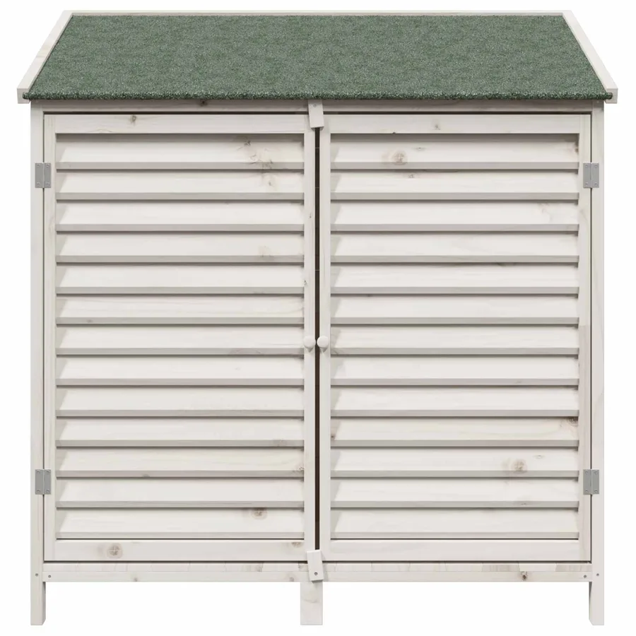 Abri de jardin Blanc 106 x 56 x 113,5 cm Bois de Sapin Massif - 5