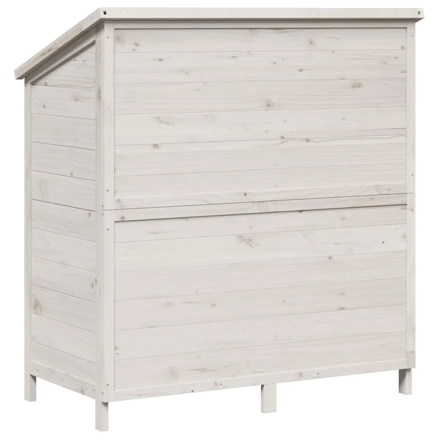 Abri de jardin Blanc 106 x 56 x 113,5 cm Bois de Sapin Massif - 7