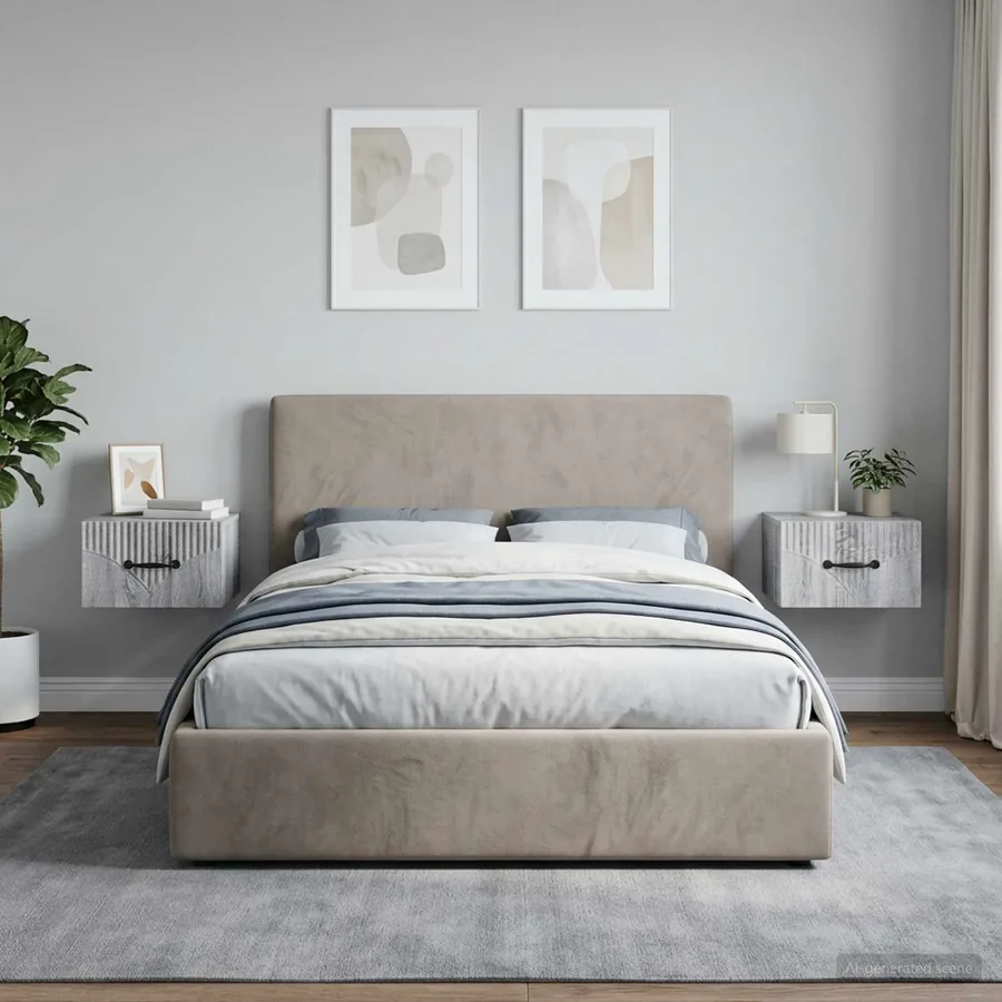 Cabinet de chevet mural 2 pcs Sonoma gris 34,5 x 33 x 20 cm