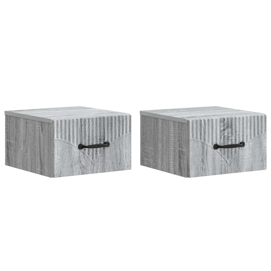 Cabinet de chevet mural 2 pcs Sonoma gris 34,5 x 33 x 20 cm - 2
